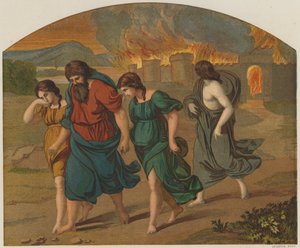 De ontsnapping van Lot en familie uit Sodom door Raffaello Sanzio Raphael